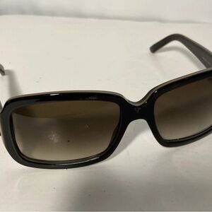Gucci Black Brown Rectangular Sunglasses